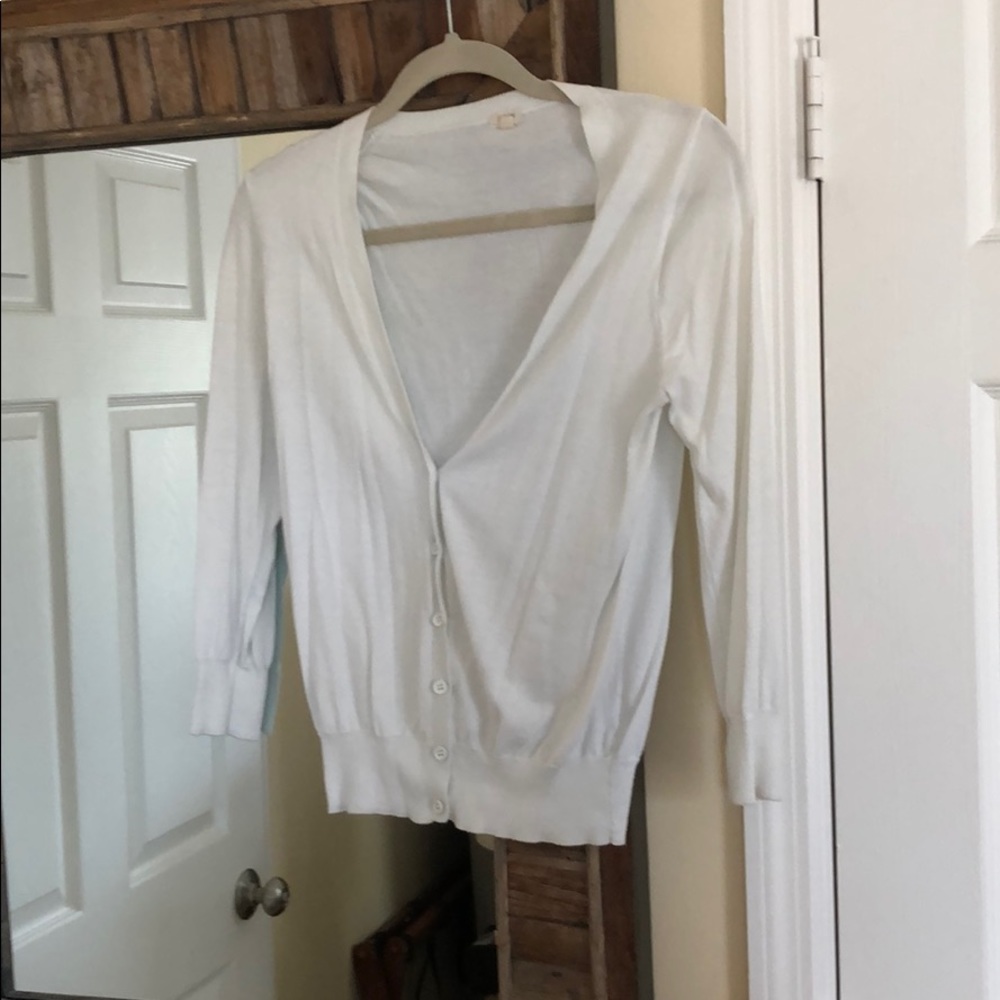 White three quarter length cardigan